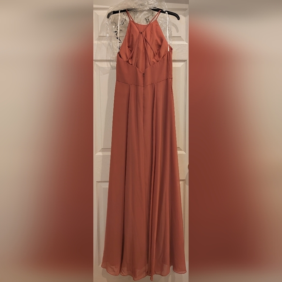 NWT Jenny Yoo Size 10, Kayla Long Floor Length Dress in Dusty Rose Luxe Chiffon - Picture 4 of 8